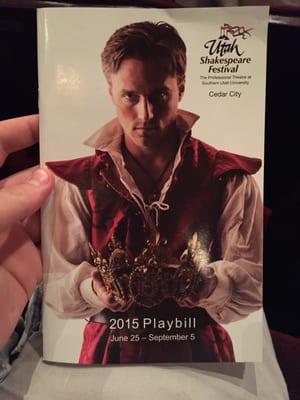 The 2015 playbill (June 25 - September 5).