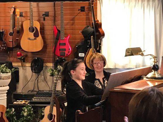 Your teacher Mary Parker with piano student Amanda Ferrera Fizer