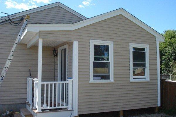 Complete Vinyl siding, trim, and vinyl railing project.