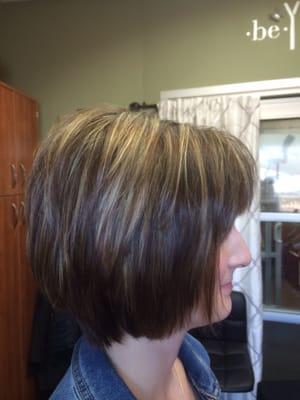 This haircut was used with my smooth edge razor for a soft flowing texture.  Color foil using a dark chocolate and blonde mix