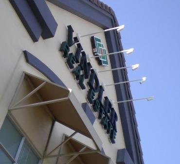 Halo-lit channel letters with a custom signbox for the logo.