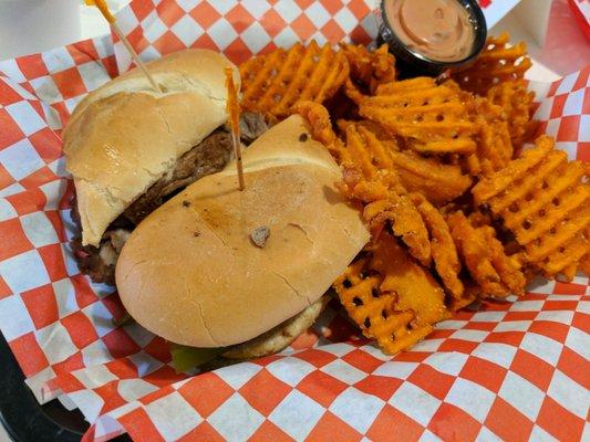 Philly & Swiss w/ Sweet Potato Fries