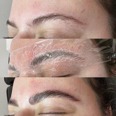 Brow lamination: before, during, and after