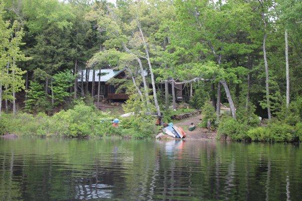 Lakeside Cottage sits directly above the boat launch area.