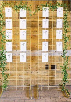 Gold Metal Grid - Shop here https://www.blissfuldesigndecor.com/product-page/grid-seating-chart