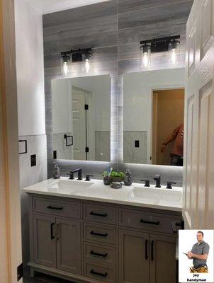 double sinks and mirrors