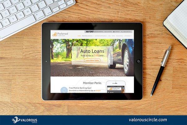 Responsive website design for Preferred Credit Union by Valorous Circle Web Design