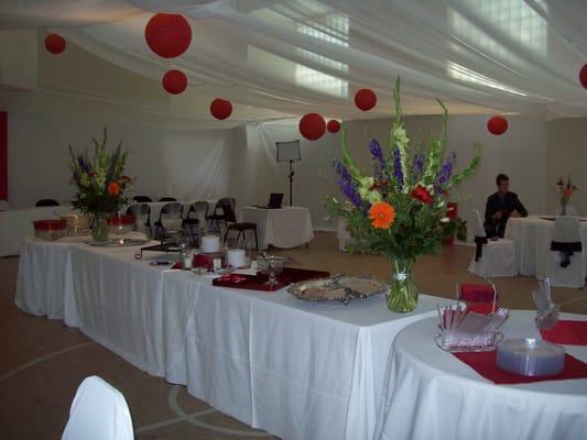 Best Wishes Party Services will provide floor to ceiling and in between. We work to provide you a fuss free event.