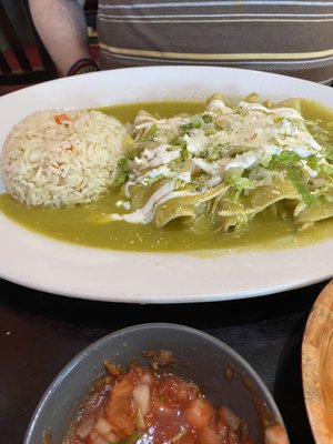 Chicken enchilada with salsa Verde