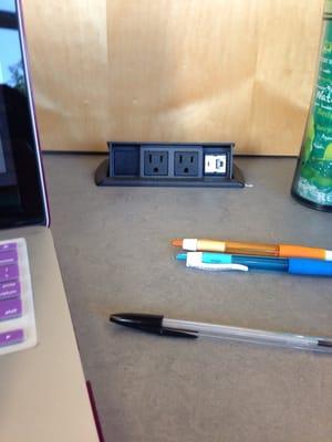 Each cubicle has their own outlets!