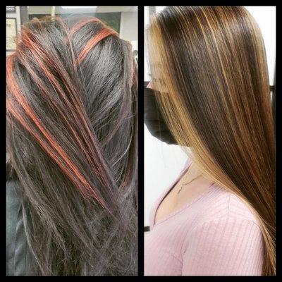 Highlights on dark hair