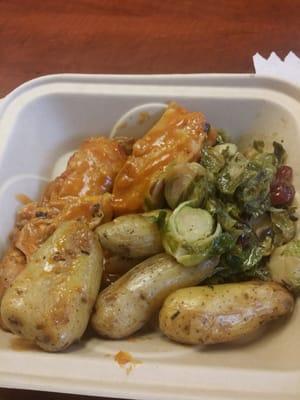 Chicken, potatoes and brussel sprouts