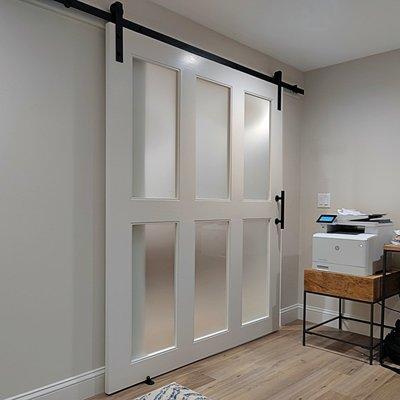 6 panel frosted glass #barndoor