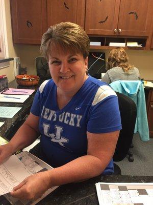 Our sweet Becky supporting Big Blue! Thursday's are team spirit day this fall!