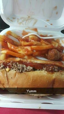 Italian beef with mild sauce fire