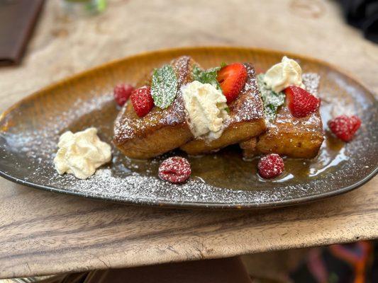 French toast with fresh berries and whip cream