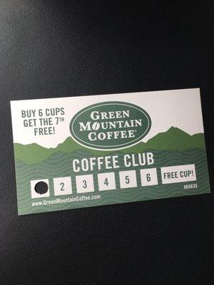 Buy 6 coffees, get 7th free