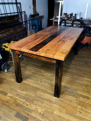 Reclaimed fir dining table