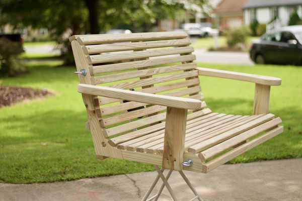 This beautiful porch swing can yours! Lets us know where to deliver it!