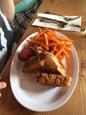 Grilled cheese with cider bread. This was the kids portion.