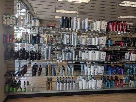 Left wall of hair products