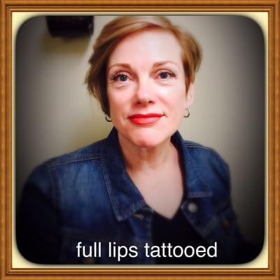 Full lips , brows tattooed and lashes extension by Belle-rose salon