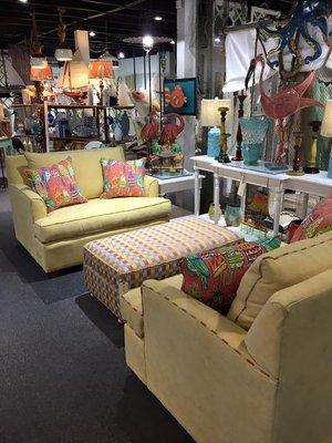 Great furniture and beautiful coastal fabrics to choose from