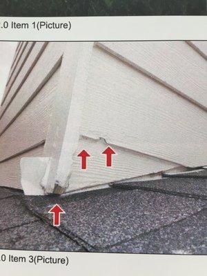 Damaged siding and trim