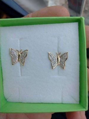 Gold/Diamond butterfly earring. Also bought an identical pair in white gold.