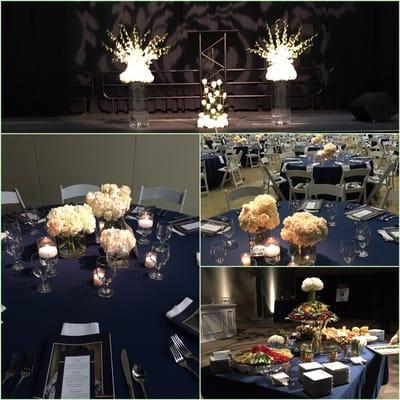 We loved the elegant simplicity of the white hydrangea, cream roses, and white dendrobium orchids.