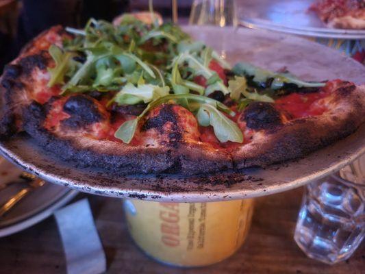 Burnt brick oven pizza