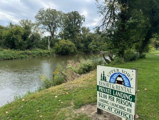 River Landing: Ready for adventure - our destination after a day of tubing down the Iowa River.