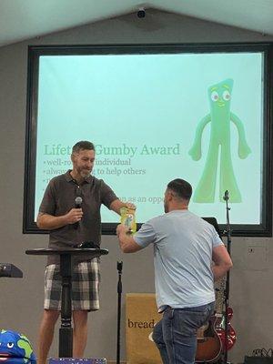 Gumby contribution award.