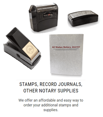 We offer a variety of notary supplies.