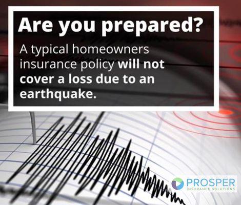 Got Earthquake coverage? We can find you an affordable policy with excellent coverage.