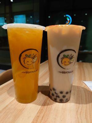 Peach lemonade + jasmine milk tea