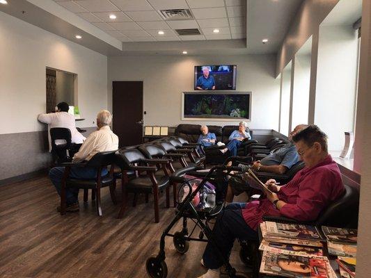 Super clean and brightly lit waiting room.