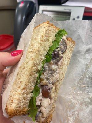 Half chicken salad sandwich.