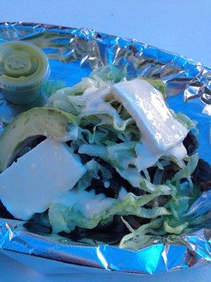 Sopes with beef fajita meat