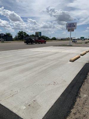 Liquor store parking lot in panhandle Texas