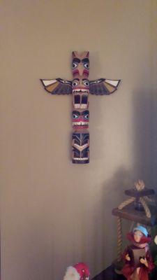 Our totem now has a special place in our home...
 Don and Karen Bergin
 Waterford,  Michigan