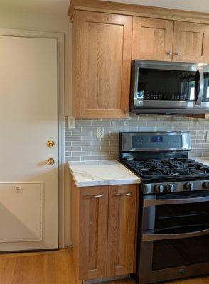 Kitchen remodel-stove, cabinets, backsplash