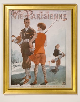 A great framed repro golf art.