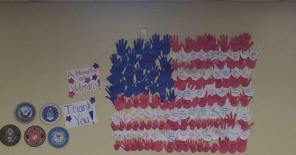 A tribute to the veterans who are close to families in our school.