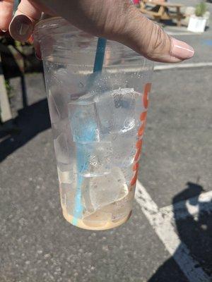 Lots of ice in iced lattes