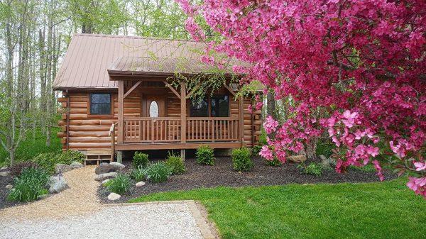 Springtime at Cabins & Candlelight, for couples only, near Colfax, Indiana