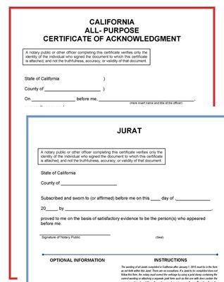 Acknowledgment/Jurat Samples