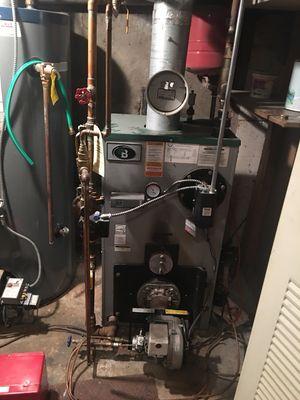 Oil boiler hot water