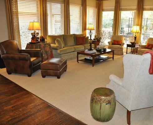 patterned carpet with solid nail down oak hardwood