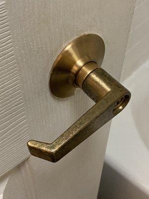 Corroded bathroom doorknob